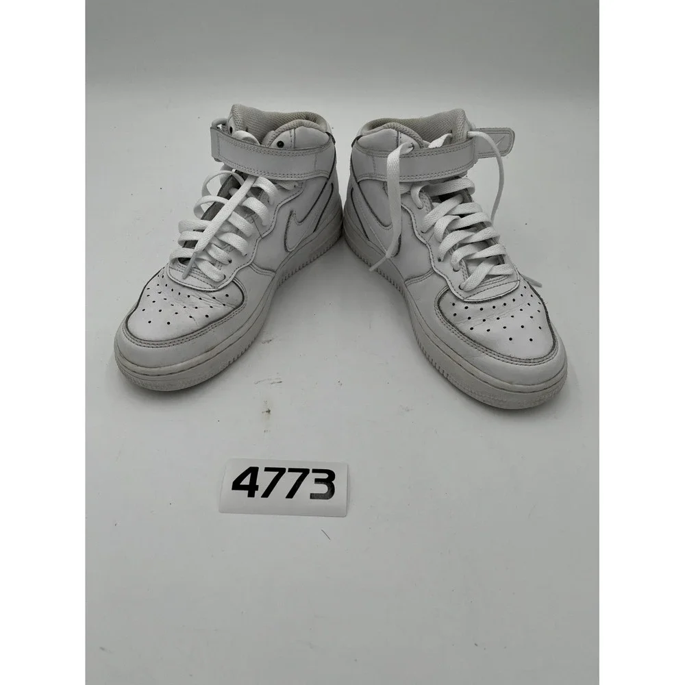 Nike Air Force 1 Mid LE Athletic Sneakers Youth Kids US 5Y White Leather Lace Up